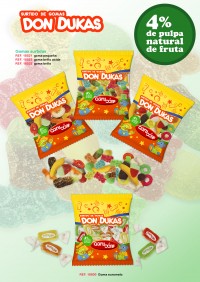 Nuevas gomas de pulpa natural de fruta 4%